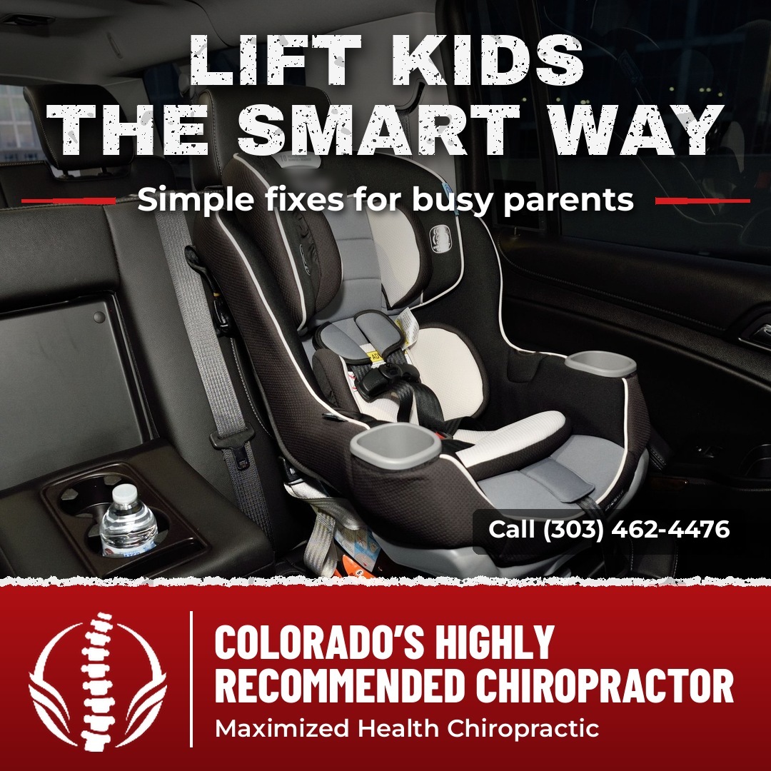 Empty child car seat in a vehicle back seat - simple fixes for car seat back pain
