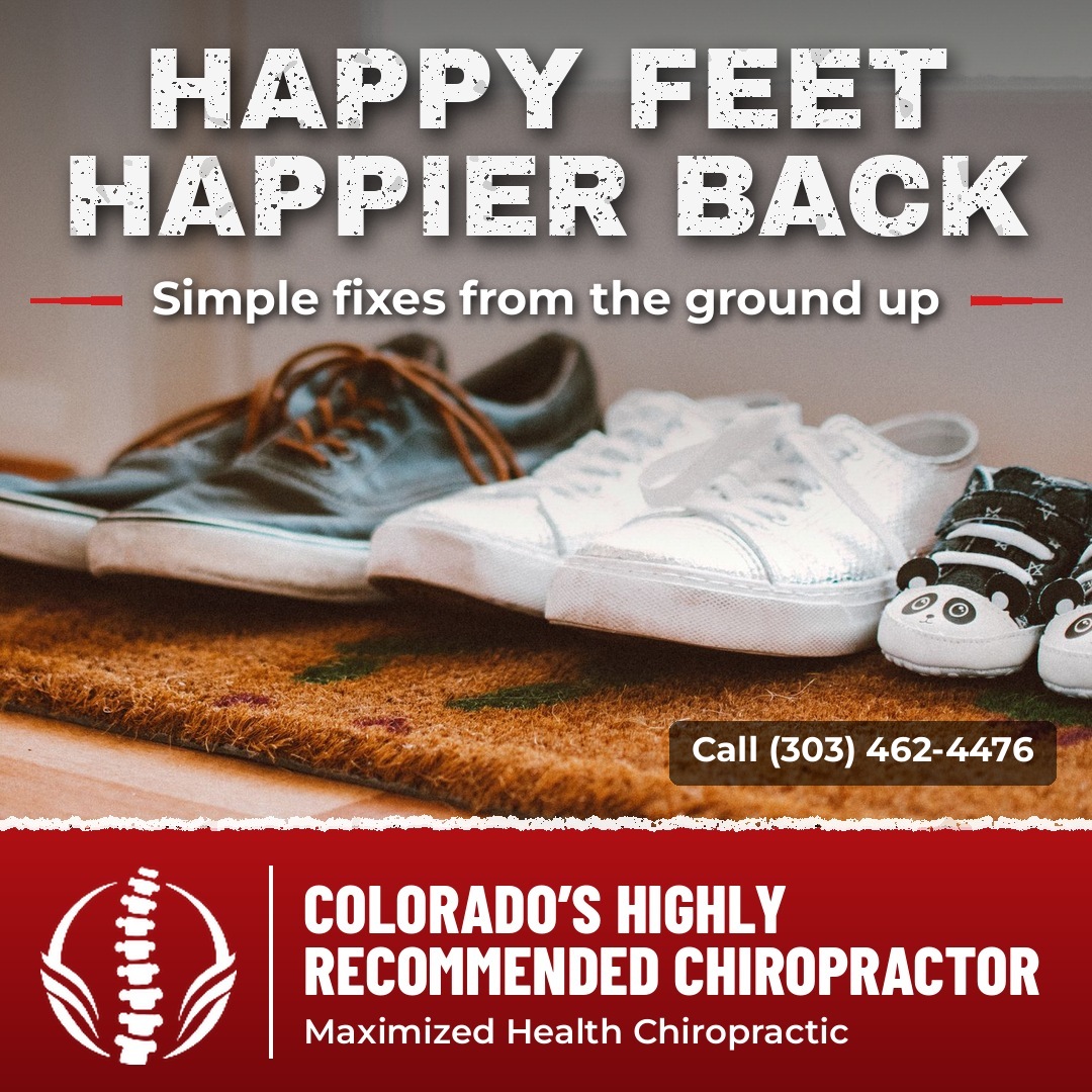 Family shoes lined up on a doormat - simple fixes for heel pain and back pain